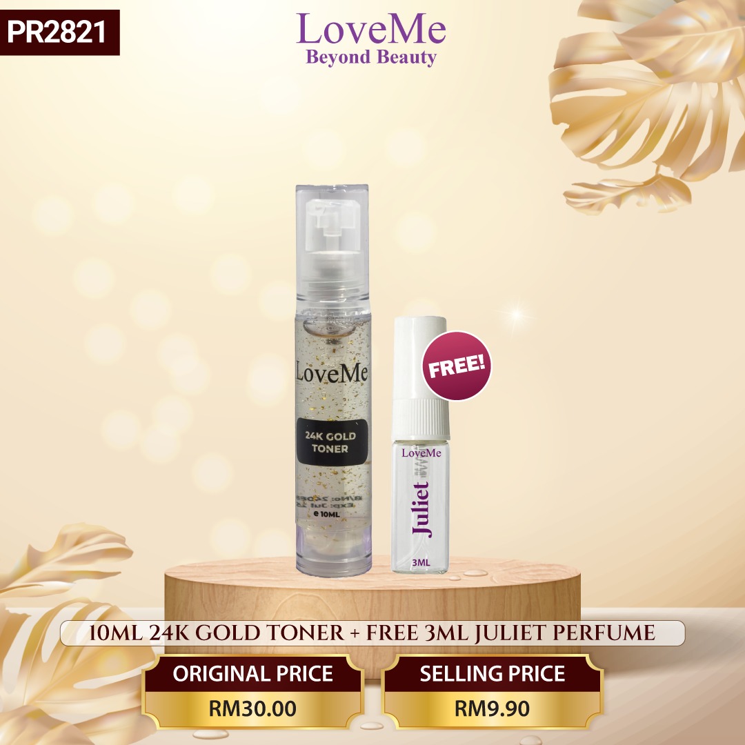 10ML 24K GOLD TONER + FREE 3ML PERFUME JULIET