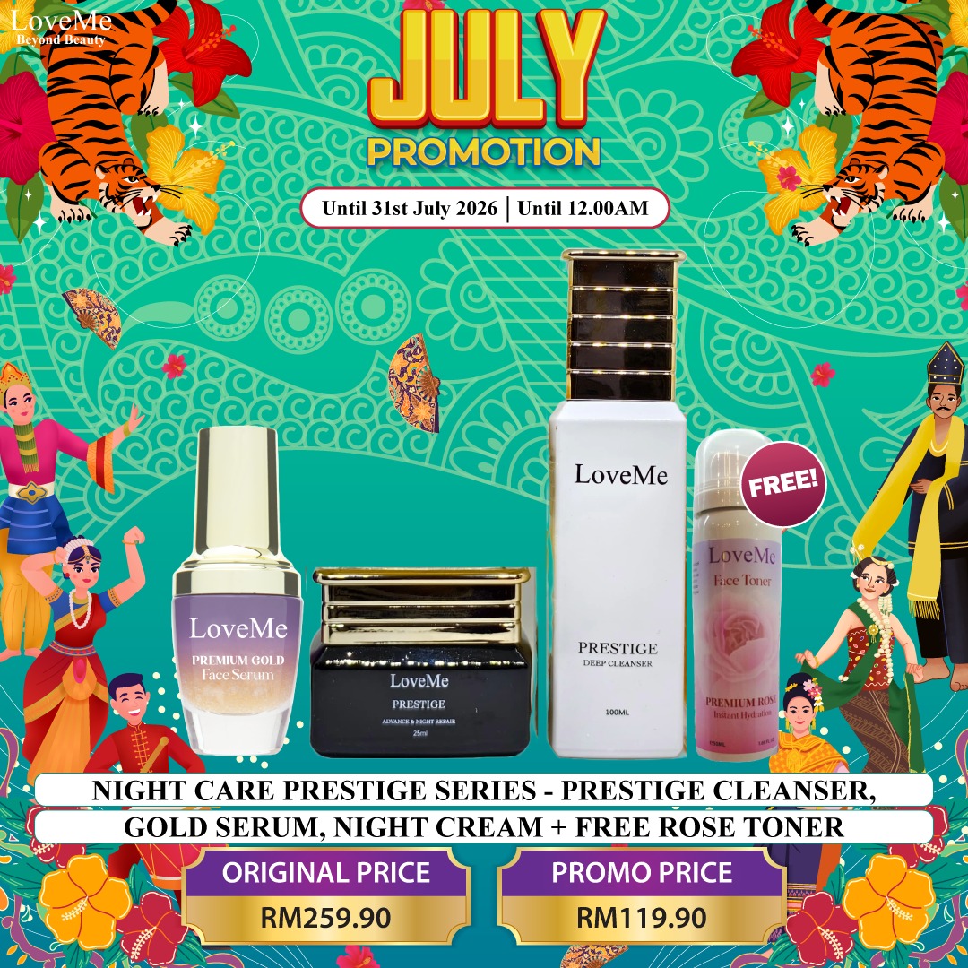 NIGHT CARE GOLD SERIES - PRESTIGE CLEANSER, GOLD SERUM, NIGHT CREAM FREE ROSE TONER