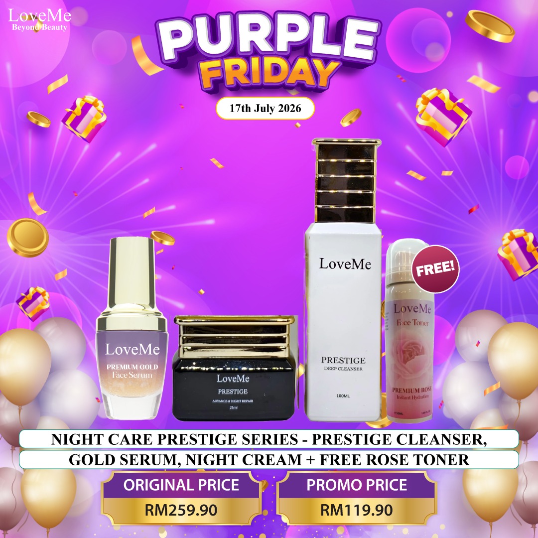 NIGHT CARE GOLD SERIES - PRESTIGE CLEANSER, GOLD SERUM, NIGHT CREAM FREE ROSE TONER