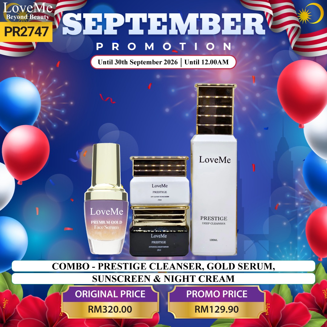 COMBO - GOLD SERUM, NIGHT CREAM, PRESTIGE CLEANSER & SUNSCREEN